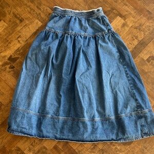 Ulla Johnson Denim Tiered Denim Maxi Skirt